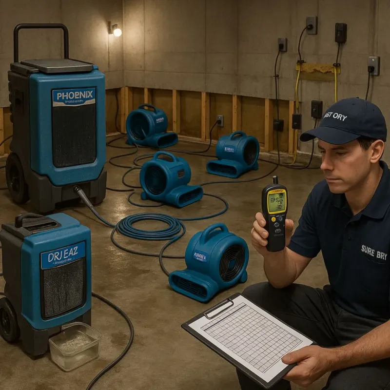Structural Drying and Dehumidification process in Saint Johnsbury, VT